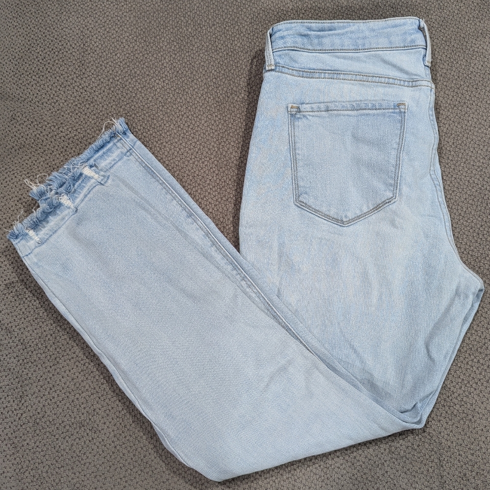 Old Navy Power Straight High Rise Light Wash Jeans